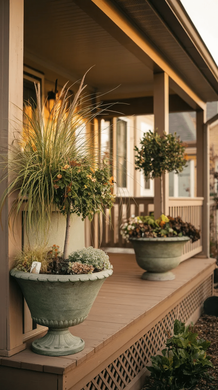 Front Porch Planters Entrance