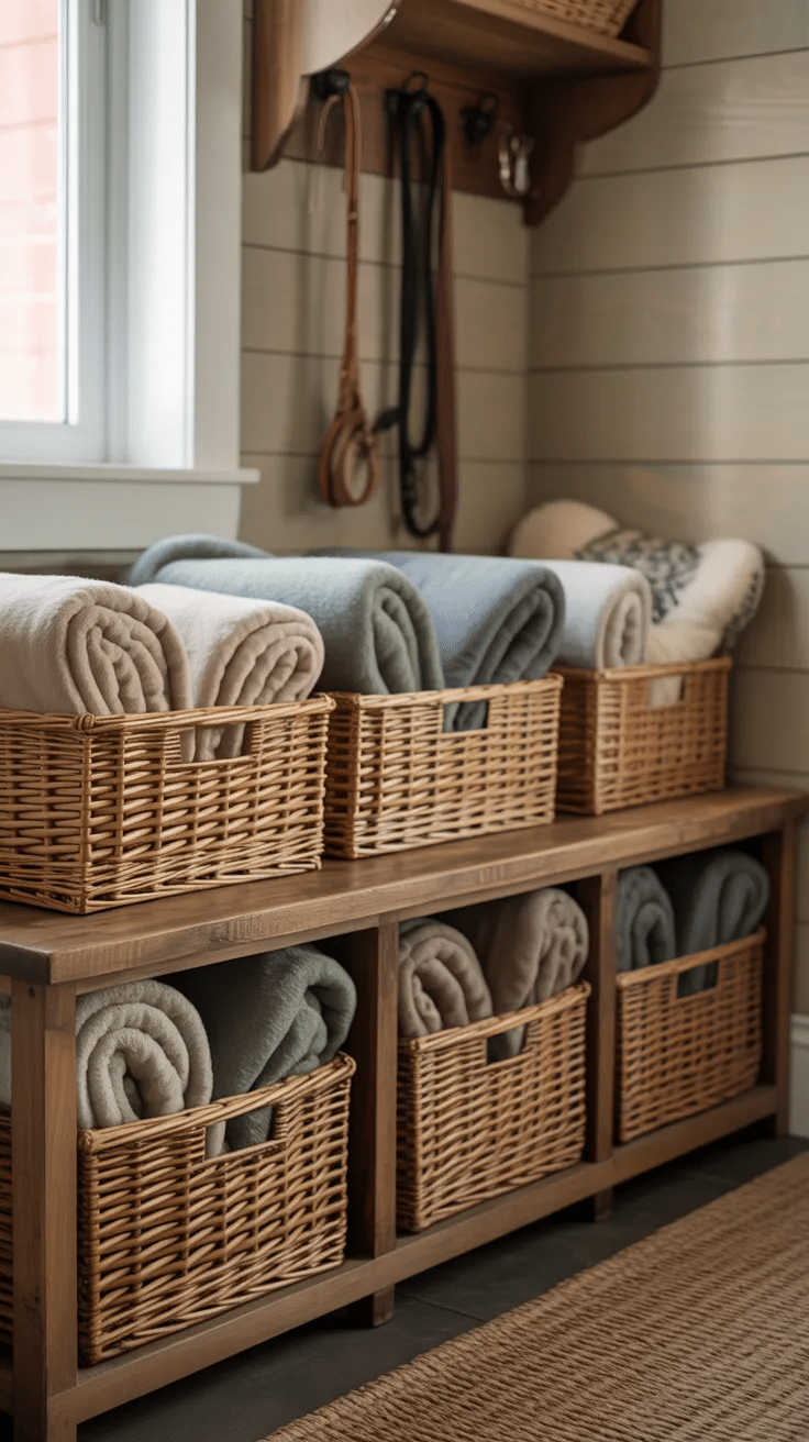 DIY Pet Blanket Storage